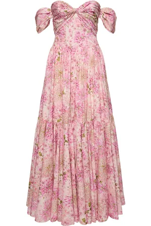 Giambattista Valli Printed Poplin Draped Maxi Dress