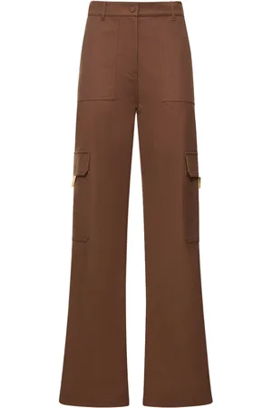 VALENTINO Canvas Straight High Waist Cargo Pants