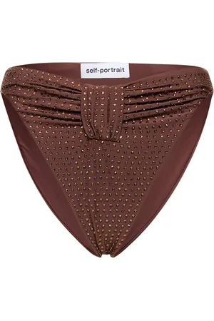 Self-Portrait Embellished Tech Bikini Bottoms