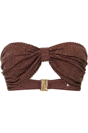 Self-Portrait Embellished Bandeau Bikini Top