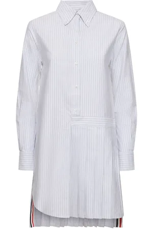 Thom Browne Striped Oxford Cotton Mini Dress