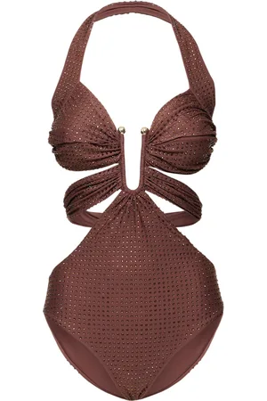 Self-Portrait Embellished Cutout One Piece Swimsuit