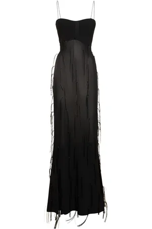 Jacquemus La Robe Fino Embroidered Mesh Long Dress