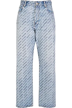 Balenciaga Buckle Loose Fit Denim Jeans