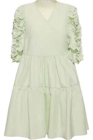 Cecilie Bahnsen Vermont Cotton 3/4 Sleeve Mini Dress