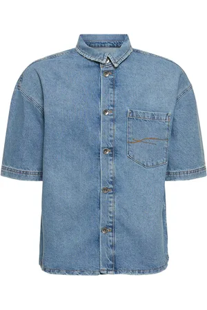 FLÂNEUR Short Sleeve Light Denim Shirt