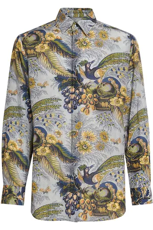 Etro Printed Silk Blend Long Sleeve Shirt