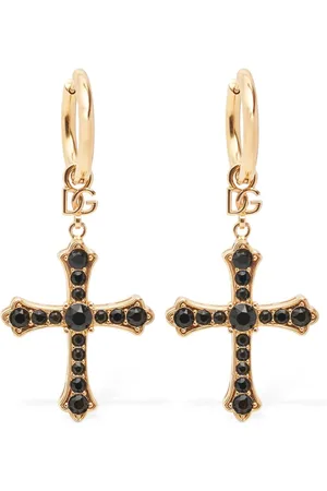 Dolce & Gabbana Dg Dna Crystal Cross Earrings