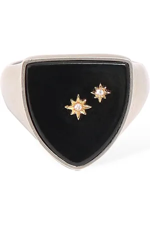 Maison Margiela Enamel Thick Ring W/ Crystal Star