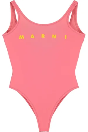 Marni Logo Print Lycra One Piece Swimsuit