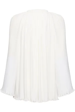 Lanvin Pleated Flared Long Sleeve Shirt