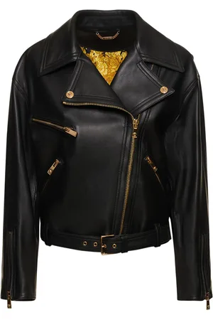 VERSACE Leather Plongé Biker Jacket