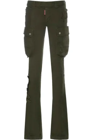 Dsquared2 Embroidered Cotton Cargo Straight Pants