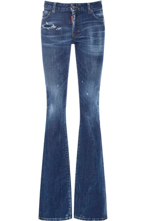 Dsquared2 Distressed Denim Midrise Flared Jeans