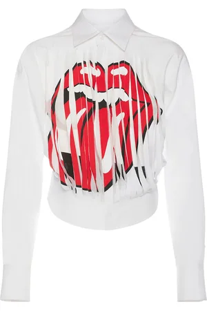 Dsquared2 Rolling Stones Distressed Crop Shirt