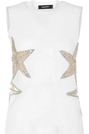 Dsquared2 Embellished Stars Jersey Sleeveless Top