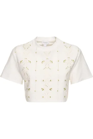 Giambattista Valli Embroidered Jersey Crop Top