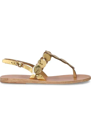 Ancient Greek Sandals 5mm Ilios Metallic Leather Flat Sandals