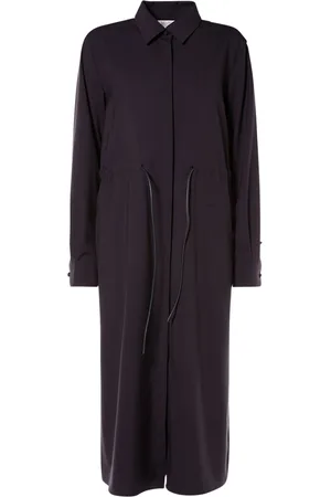 Max Mara Monia Wool Long Sleeve Shirt Midi Dress