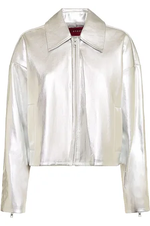 Staud Lennox Metallic Zip Jacket