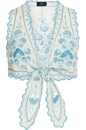 Etro Broderie Anglaise Cotton Crop Top
