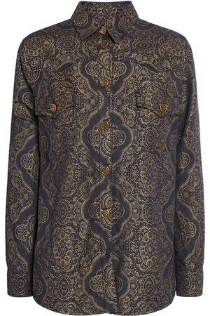 Etro Printed Cotton & Linen Long Sleeve Shirt