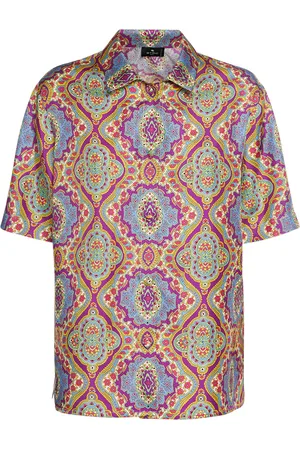 Etro Printed Silk Short Sleeve Bowling Shirt
