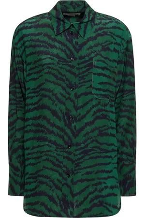 Victoria Beckham Printed Silk Pajama Shirt