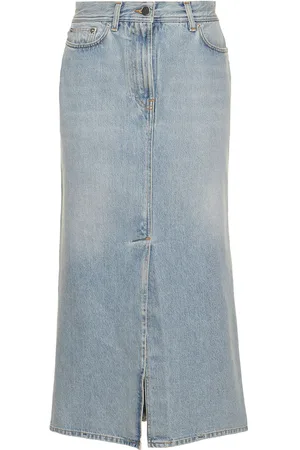 Loulou Studio Rona Cotton Denim Long Skirt