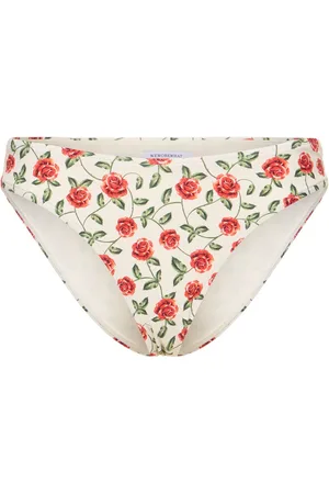 WeWoreWhat Rose Printed Scoop Bikini Bottoms