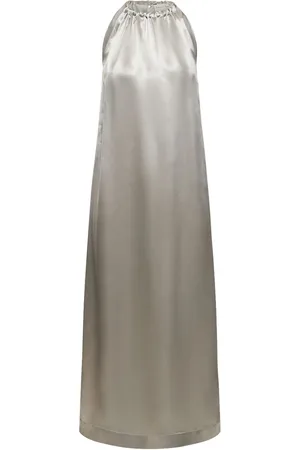 Loulou Studio Morene Silk Blend Halter Neck Long Dress