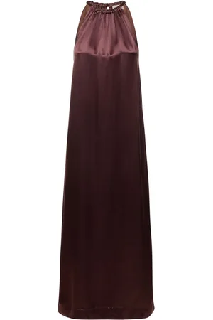 Loulou Studio Morene Silk Blend Halter Neck Long Dress
