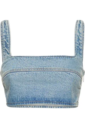 Loulou Studio Anet Cotton Denim Bra Top