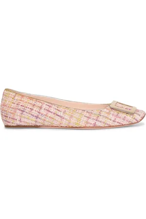 Roger Vivier 10mm Trompette Canvas Ballerina Flats