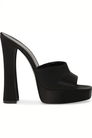 Saint Laurent 110mm Boogie Crepe Satin Mule Sandals