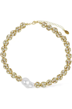 MAGDA BUTRYM Faux Pearl & Crystal Collar Necklace