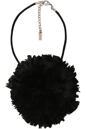 Saint Laurent Small Crumped Silk Flower Necklace