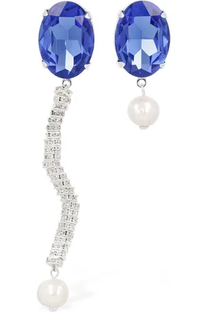 MAGDA BUTRYM Asymmetrical Pearl & Crystal Earrings