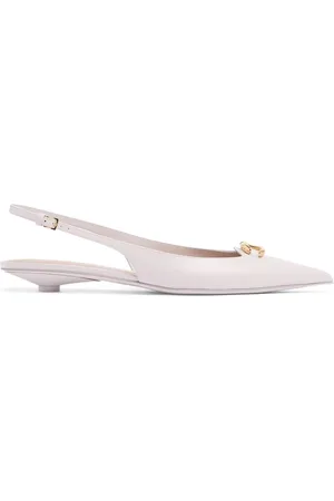 VALENTINO GARAVANI 20mm Moon Logo Leather Slingback Sandals