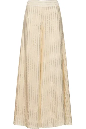 JOHANNA ORTIZ Woven Power Lurex Silk Chiffon Pants