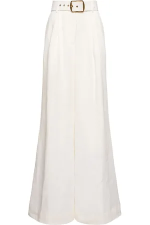 ZIMMERMANN Wide Leg Linen High Waisted Pants