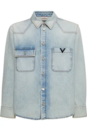VALENTINO Cotton Denim Long Sleeve Shirt
