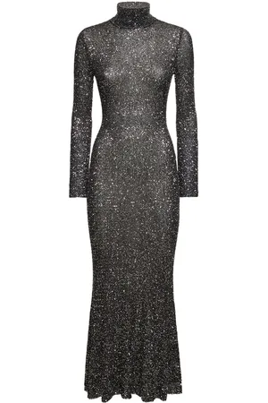 Balenciaga Tech Jersey Lamé Maxi Dress
