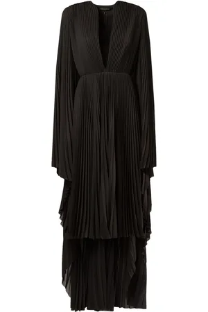 Balenciaga Pleated Tech V-neck Dress
