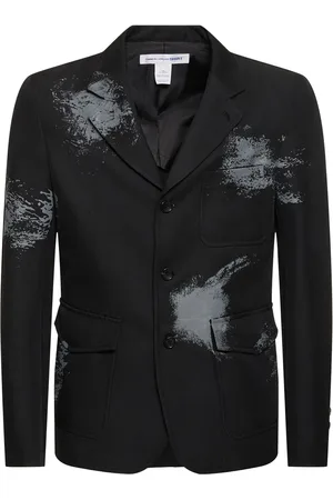 Comme des Garçons Single Breast Printed Twill Blazer