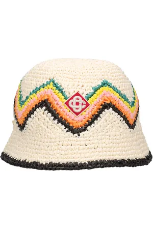 Casablanca Chevron Raffia Effect Crochet Hat