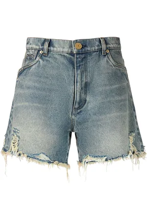 Balmain Raw Cut Denim Shorts