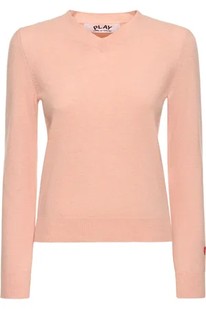 Comme des Garçons Embroidered Heart Wool Knit Sweater