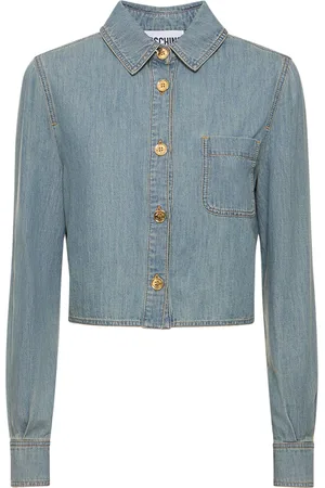 Moschino Cotton Chambray Cropped Shirt