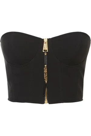 Moschino Strapless Viscose Envers Satin Crop Top